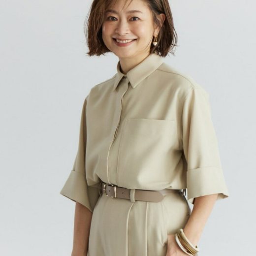 《三尋木奈保コラボ》辛口モードなワイドスリーブシャツ INED イネド トップス シャツ・ブラウス ベージュ グレー【送料無料】[Rakuten Fashion]