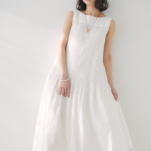 UNTITLED 【コットン100/夏ワンピ/ナロー】シャーリングワンピース アンタイトル ワンピース・ドレス その他のワンピース・ドレス ブラック グリーン ブラウン ホワイト【送料無料】