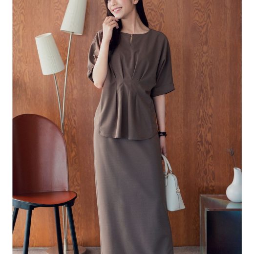 【SALE／20%OFF】any SiS 【前後着用・UVケア・洗える】2WAYジョーゼットジャージードルマン カットソー エニィスィス トップス カットソー・Tシャツ ホワイト グリーン ブラウン ネイビー