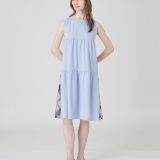 BLUE LABEL CRESTBRIDGE コンパクトポンチティアードドレス ブルーレーベル / ブラックレーベル・クレストブリッジ ワンピース・ドレス ドレス ブルー ネイビー【送料無料】