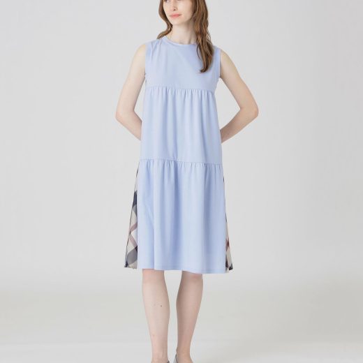 BLUE LABEL CRESTBRIDGE コンパクトポンチティアードドレス ブルーレーベル / ブラックレーベル・クレストブリッジ ワンピース・ドレス ドレス ブルー ネイビー【送料無料】