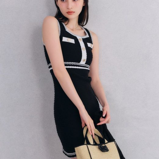 LILY BROWN 【WEB・一部店舗限定】【LILYBROWN×MARY QUANT】ミニニットワンピース リリーブラウン ワンピース・ドレス ワンピース レッド ブラウン ブラック【送料無料】