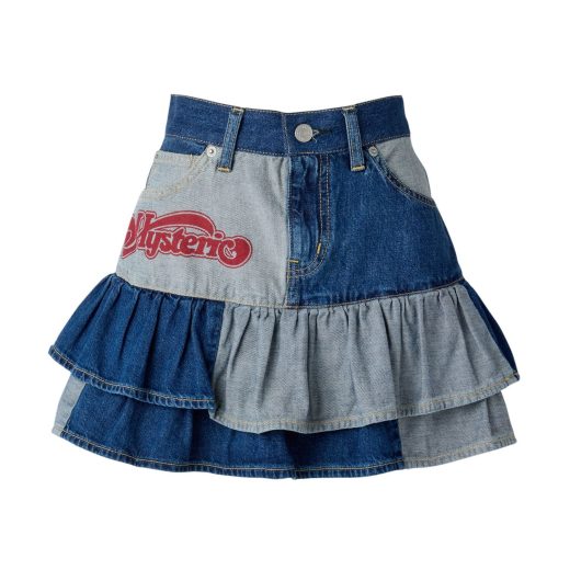 HYSTERIC GLAMOUR ROLLING HEART スクラッチフリルスカート ヒステリックグラマー スカート ミニスカート ブルー【送料無料】