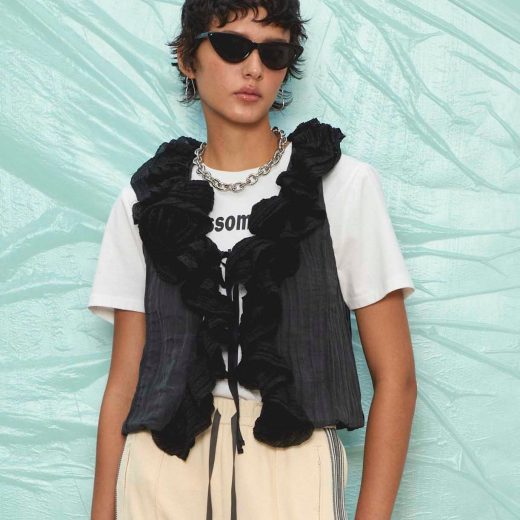 MAISON SPECIAL Washer Ruffle Tops メゾンスペシャル トップス ベスト・ジレ ブラック【送料無料】