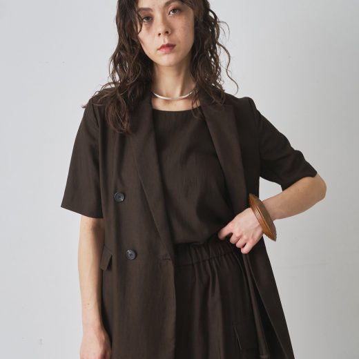 Whim Gazette オックスダブルハーフスリーブジャケット ウィム ガゼット ジャケット・アウター その他のジャケット・アウター ベージュ ブラウン【送料無料】