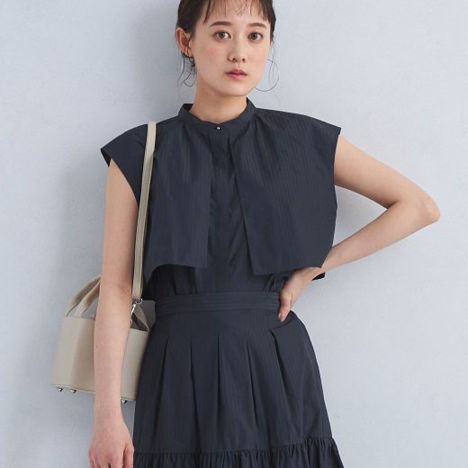 【SALE／65%OFF】UNITED ARROWS green label relaxing ドビー ストライプ ケープ ノースリーブ シャツ -マシンウォッシャブル- ユナイテッドアローズ アウトレット トップス シャツ・ブラウス ネイビー ホワイト
