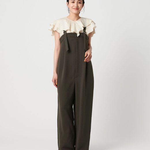 BEAUTY&YOUTH UNITED ARROWS ポリエステル ベルトストラップ オールインワン ビューティー＆ユース　ユナイテッドアローズ オールインワン・オーバーオール オールインワン・つなぎ ブラウン ブラック【送料無料】