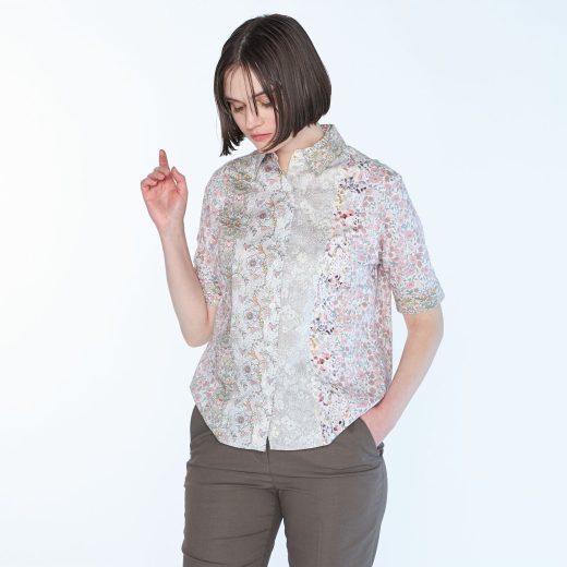 SCAPA 【WEB限定】Liberty Printパッチワーク3ブラウス スキャパ トップス シャツ・ブラウス ピンク【送料無料】