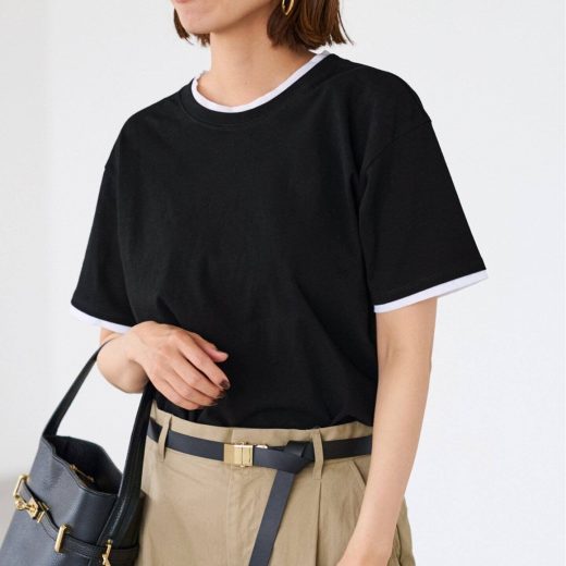 FRAMeWORK レイヤードライクT-SHIRT フレームワーク トップス カットソー・Tシャツ ブラック ベージュ ブルー【送料無料】