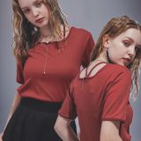 HARE ハイショクリブT ハレ トップス カットソー・Tシャツ オレンジ ホワイト ブラック【送料無料】
