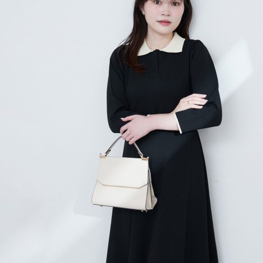 【SALE／10%OFF】natural couture osono配色スキッパー衿ニットワンピース ナチュラルクチュール ワンピース・ドレス その他のワンピース・ドレス ブラック ブルー ワインレッド【送料無料】