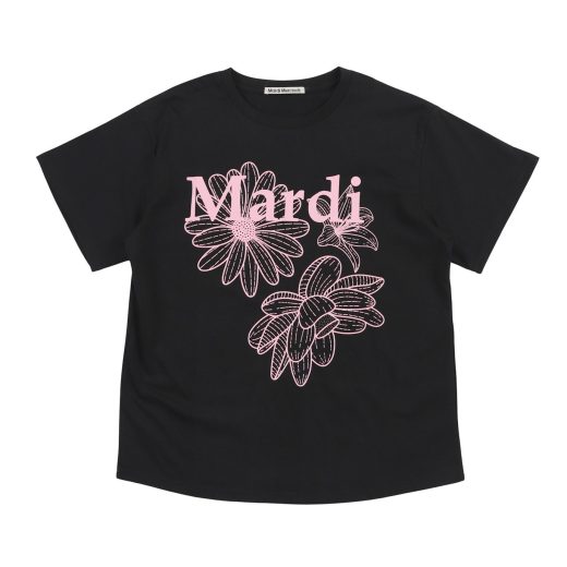 YEVS 【Mardi Mercredi】MARDI TSHIRT TRIPLE FLOWER イーブス トップス カットソー・Tシャツ ブラック ホワイト【送料無料】