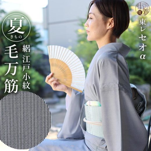 [ 夏きもの ] 洗える 夏着物 絽 江戸小紋 毛万筋 黒色 M L 日本製 洗える着物 セオアルファ 東レ セオα 仕立て上がり プレタきもの 絽着物 着物 きもの 盛夏 夏 7月 8月 略礼装 カジュアル フォーマル 小紋 茶会 レディース 女性 婦人 グレー 灰色(fu209)