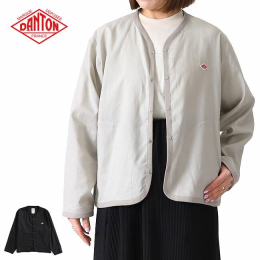DANTON ダントン リネン シャツカーディガン DT-B0349 LIP カラーレス ジャケット レディース **