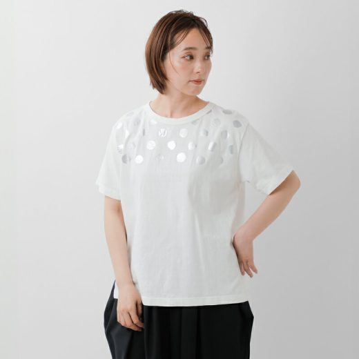 to touch トゥータッチ ドライ コットン 天竺 シルバー ドット Tシャツ to25c-06-kr 2025ss新作 レディース