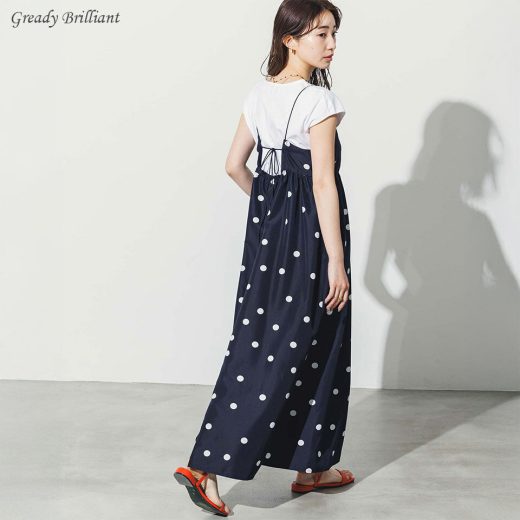 《 PREセール特別価格 》【SALE 20％OFF】LUドットキャミワンピース