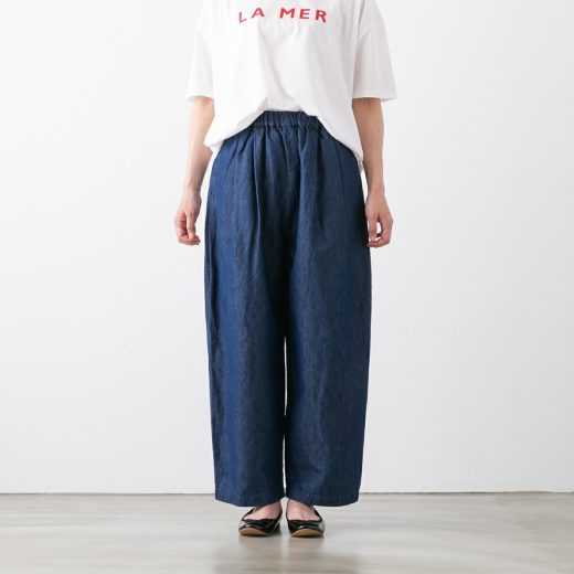 TRAVAIL MANUEL トラバイユ マニュアル コットンリネン デニム バームパンツ 2色 5048