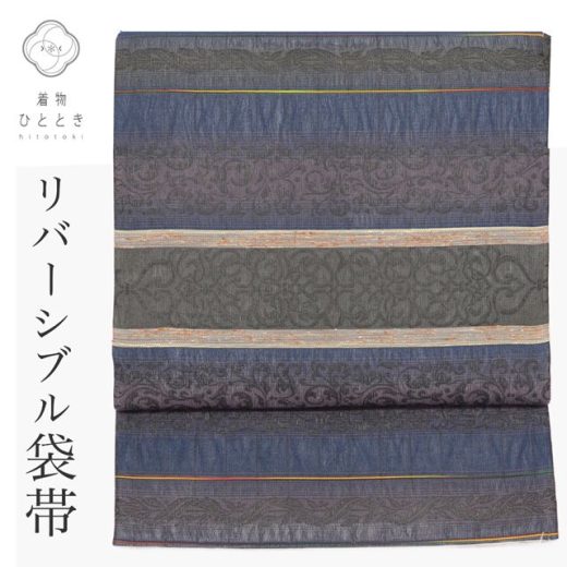 【中古】袋帯 夏物 夏帯 正絹 リサイクル袋帯 美品 仕立て上がり フォーマル 中古 帯 白色系 鳥獣人物虚画文様 全通柄 洒落袋 リバーシブル tt0656b [ 和服 入学式 卒業式 母 結婚式 お宮参り アウトレット きもの kimono ]
