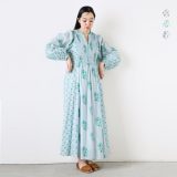 ne Quittez pas ヌキテパ コットン ジャガード リリー プリント シャーリング ドレス “Cotton Jacquard Lily Print Shirring Dress” 010451ga1-kk 2025ss新作 レディース【再入荷】【☆】
