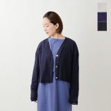 【30%OFF】ミズイロインド mizuiro ind コットン メッシュ Vネック ショート カーディガン 1-210064-nk 2025ss新作 レディース【3こ1】