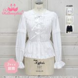 【予約】メタモルフォーゼ レース切替丸襟シャーリングブラウス 【2サイズ展開】【ロリータファッションロリィタPlusSize】【2025年11月～2025年12月入荷】