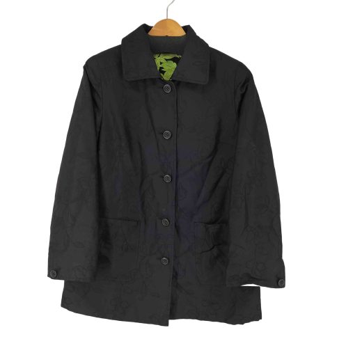 【中古】レオナール LEONARD シルク100% ジャガード 中綿コート レディース 11R