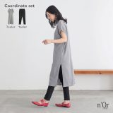 2点コーデセット 2025 レディース ボトムス レギパン パンツ ストレッチ スキニーパンツ スキニー ロング丈 レギュラー丈 ウエストゴム ニット チュニック丈 半袖 トップス Vネック 春 夏 オシャレウォーカー【メール便不可】【30】