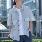 シャツ メンズ トップス 半袖 羽織 カジュアルシャツ オープンカラー 綿100％ 襟付き 透け感 ボイル生地 ピグメント加工 レイヤード 重ね着 春 夏 オシャレウォーカー【メール便不可】【30】