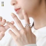 『デザインラインリング』[リング レディース アクセサリー 指輪 小物 ニュアンス ライン うねり 曲線 ニュアンス シルバー ゴールド 8号 アクセント こなれ感 重ね付け]※メール便可※【2】