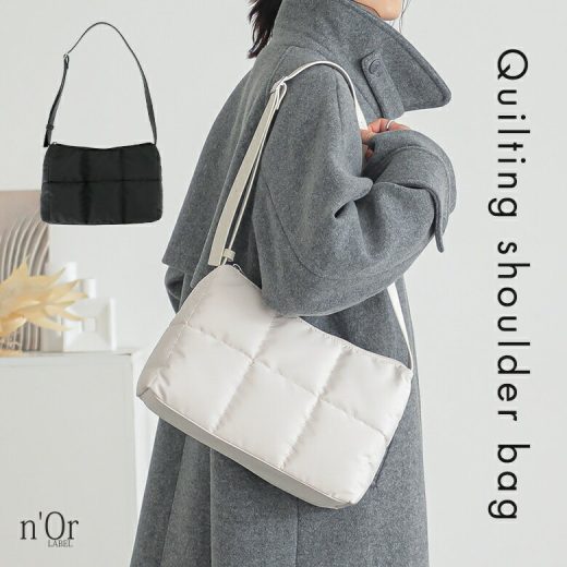 【7/25(金)23:59迄クーポンで10％OFF】ショルダーバッグ レディース ファッション雑貨 かばん 鞄 肩掛け 斜め掛け ハンドバッグ 2wayバッグ スクエアキルティング マチあり 長さ調整可能 異素材 春 夏 秋 冬 オシャレウォーカー【メール便不可】【70】