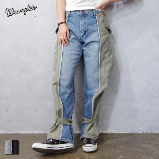 WRANGLER(ラングラー) リメイクカーゴxデニム (WU9000) レディース メンズ ユニセックス ワイド おしゃれ リメイク 公式完売品