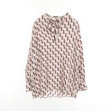 ヴァレンチノ Valentino Vロゴプリント ブラウス 衣料品 トップス シルク レディース ピンク系 / ボルドー系 【中古】