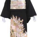 【試着無料】桂由美 黒留袖 レンタル 2218番　フルセットレンタル 往復送料無料 試着OK かんざし 髪飾り レンタル 留袖 留袖レンタル レンタル留袖 黒留袖 フリーサイズ 【kuf】