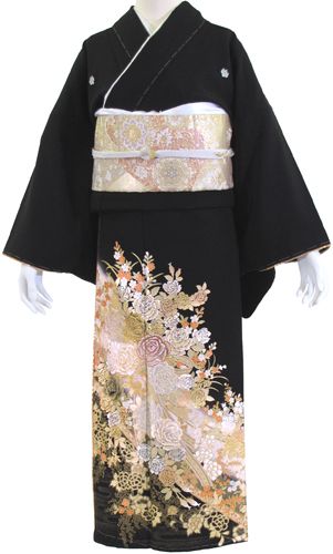 【試着無料】桂由美 黒留袖 レンタル 2218番　フルセットレンタル 往復送料無料 試着OK かんざし 髪飾り レンタル 留袖 留袖レンタル レンタル留袖 黒留袖 フリーサイズ 【kuf】