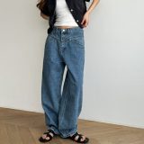 【送料無料】El marヨークデニムパンツキャナルジーン CANALJEAN El mar エルマール レディース ボトムス 無地 フルレングス ルーズ 落ち感 シンプル カジュアル おしゃれ