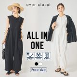 【夏割で8,500円】 はっ水 オールインワン | レディース 婦人 ママ 夏服 夏物 ノースリーブ セットアップ 洗濯可 ポケット 日焼け防止 uv uvカット 速乾 撥水 雨の日 レジャー アウトドア ラッシュガード 体型カバー 体形カバー サロペット オーバーオール 25SS 252147011