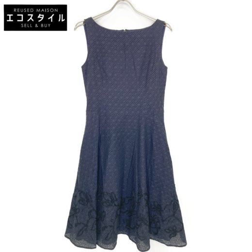 FOXEY BOUTIQUE フォクシーブティック 21年 41919 Cattleya ドレス ワンピース 40 ネイビー レディース 【中古】