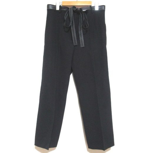 【中古】美品 CELINE セリーヌ フィービー期 ベルテッド ウールスラックスパンツ サイズ38 ブラック レディース Luxs ブランド古着のリュクス