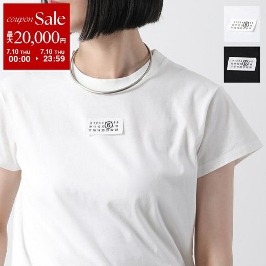 MM6 エムエムシックス メゾンマルジェラ Tシャツ S52GC0327 S24312 レディース 半袖 クルーネック コットン カットソー ナンバリング ロゴT カラー3色【dc_kikaku】