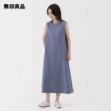 【無印良品 公式】婦人　風を通す　ストレッチサッカー　スリーブレスワンピース