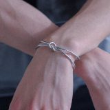 バングル メンズ アクセサリー ブレスレット ノットデザイン 結び目 シルバー 銀色 シンプル きれいめ 上品 春 夏 秋 冬 オシャレウォーカー※メール便可※【2】