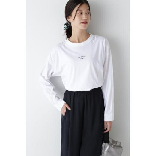 ◆BONJOURロゴ刺繍Tシャツ長袖／ヒューマンウーマン（human woman）