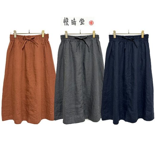 本品はポイント＋1倍です快晴堂 かいせいどう [KAISEIDOU]初秋まで着られるリネン 切替えスカート サイズ：F