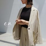 evernavy エバーネイビー リネンブレンド テーラード ジャケット レディース トップス アウター テーラードジャケット 羽織 体型カバー ゆったり ポケット リネン混 きれいめ リラックス セットアップ 春夏 春 夏 秋