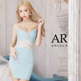 【公式ストア限定プレゼント付】AngelR エンジェルアール[ウエストレースパールビジューミニドレス]ミニドレス フリル 袖付き ビジュー ラウンジ パーティー 韓国ドレス キャバドレス AR22312