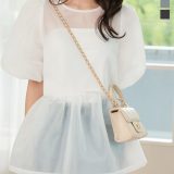 ≪7/29 新発売!!3990円 送料無料≫ シアートップス ブラウス 夏 [C7634] レディース 20代 30代 40代 トップス 半袖 五分袖 パフスリーブ ペプラムトップス ペプラムブラウス ペプラム シアー 透け感 シアーダンボール チュニック プルオーバー ウエスト切り替え【送料無料】