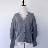 【MUVEIL】 レースエジングカーディガン ミュベール 羽織り フラワーレース コットン Gray MA244KCD007 KOKO