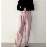 ご予約品　YENN イエン HIGH RISE TUCK WIDE PINK 40 Y252-31064-2 レディース ワイドデニム ハイライズ ピンク 春夏秋 送料無料