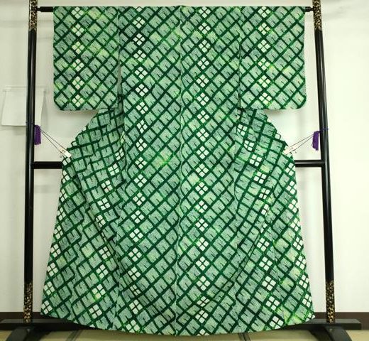 平和屋本店■極上　夏物　浴衣　有松鳴海絞り　菱文　綿　逸品　DZAA20119kh5