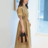 【SALE／20%OFF】BEAMS HEART WOMEN 【洗濯機可/身長別比較画像あり】スキッパー ドロスト ワンピース 25SS 半袖 清楚 きれいめ おでかけ ビームス ハート ワンピース・ドレス その他のワンピース・ドレス ベージュ グリーン ネイビー カーキグリーン【送料無料】